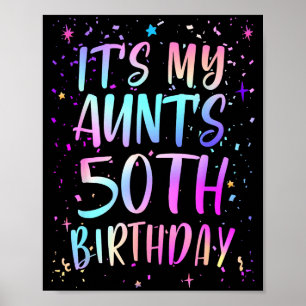 Poster C'est les 50 ans de ma tante Coloré Joyeux 50 ans