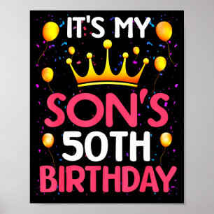 Poster C'est les 50 ans de mon fils Joyeux Anniversaire 5
