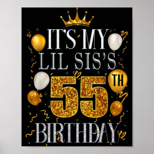 Poster C'est les 55 ans de ma petite soeur Joyeux Anniver