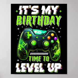 Poster C'est l'heure de mon anniversaire Garçon de monter