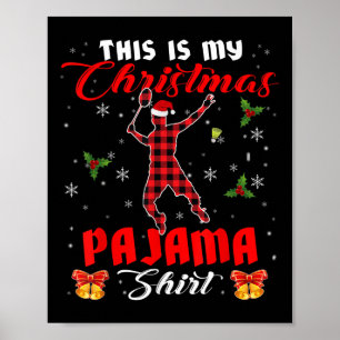 Poster C'est ma chemise de pyjama de Noël Santa carreaux