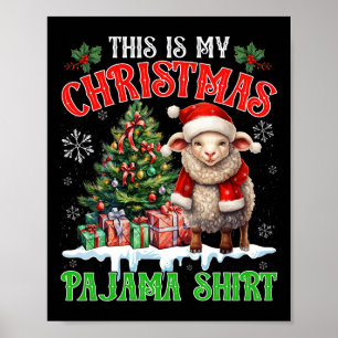 Poster C'est ma chemise de pyjama de Noël Santa Sheep Far