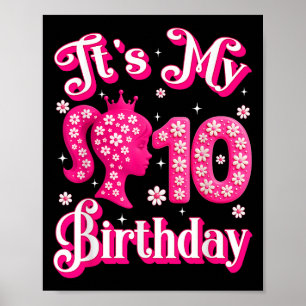 Poster C'est ma poupée 10e anniversaire fille 10 ans Anni