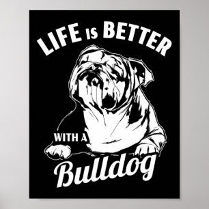 Poster C'Est Mieux Avec Un Bulldog