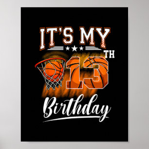 Poster C'est mon 13e anniversaire Thème Sketll 13 ans Bi