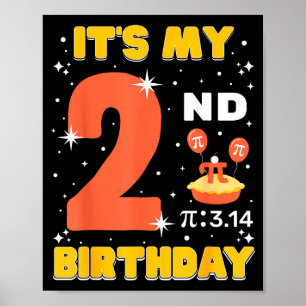 Poster C'est mon 2ème anniversaire Pi Day Math 2 ans Enfa
