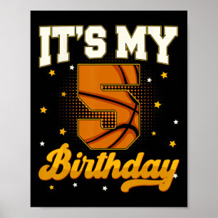 Poster C'est mon 5ème anniversaire Sketll Boy 5 ans Cadea