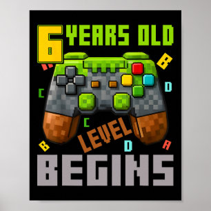 Poster C'est mon 6ème anniversaire Manette de jeu pixel 6