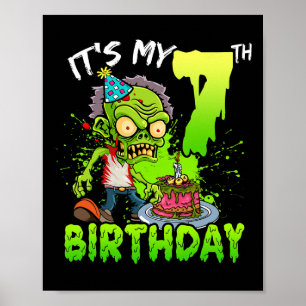 Poster C'est mon 7e anniversaire Zombie Lover 7 ans Garço