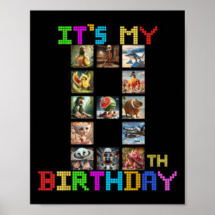 Poster C'est mon 8e anniversaire drôle italien Brainrot M