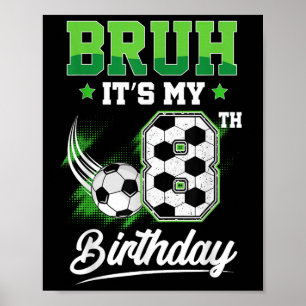 Poster C'est mon 8e anniversaire garçon fan de sport 8 an