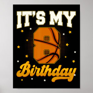 Poster C'est mon 8e anniversaire Sketll Boy 8 ans Cadeaux