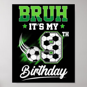 Poster C'est mon 9e anniversaire garçon fan de sport 9 an