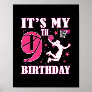 Poster C'est mon 9e anniversaire Thème Sketll 9 ans Fête