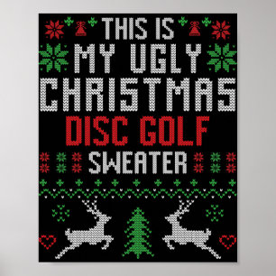Poster C'est mon affreux pull de Noël pour golf de disque