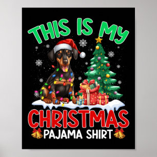 Poster C'Est Mon Amoureux des chiens De Noël Pajama Dober