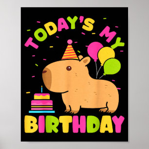 Poster C'est mon anniversaire filles amoureuses de capyba