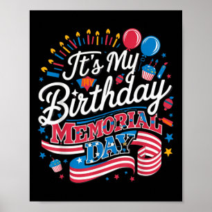 Poster C'est Mon Anniversaire Memorial Day Cool Retro Fun