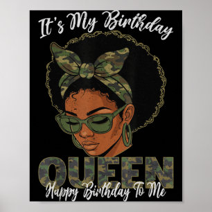 Poster C'est mon anniversaire Reine Filles Noires Anniver