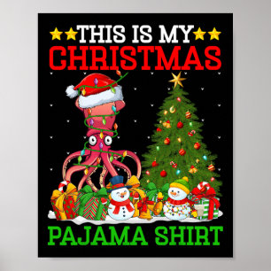 Poster C'Est Mon Arbre De Noël Les Pyjamas Éclairent Le C