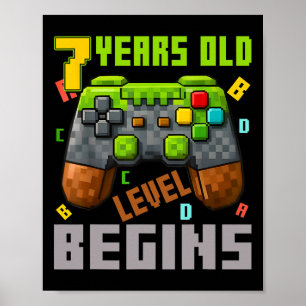 Poster C'est mon contrôleur de jeu pixelisé pour mon 7e a