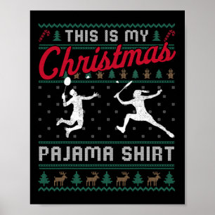 Poster C'Est Mon Jeu De Noël Badminton Laid