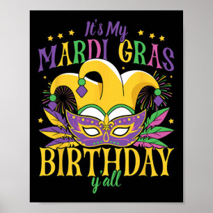 Poster C'est mon Mardi Gras Anniversaire Yall
