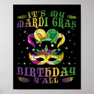 Poster C'Est Mon Mardi Gras Anniversaire Yall Celebration