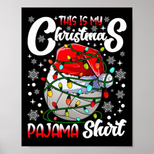 Poster C'Est Mon Pajama De Noël Volleyball Xmas Arbre L