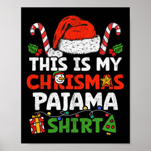 Poster C'Est Mon Pajama Fun Joyeux Noël Fêtes De Famille
