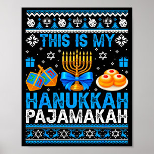 Poster C'est mon Pajamakah de Hanukkah laid Chanukah juif