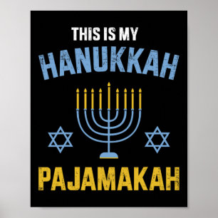 Poster C'est mon Pajamakah de Hanukkah pour le Noël juif