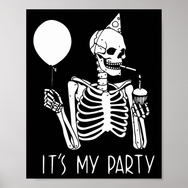 Poster C'est mon parti Lazy Costume Halloween Skeleton Sk (Devant)