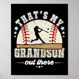 Poster C'Est Mon Petit-Fils Là-Bas De Baseball Grand Gran