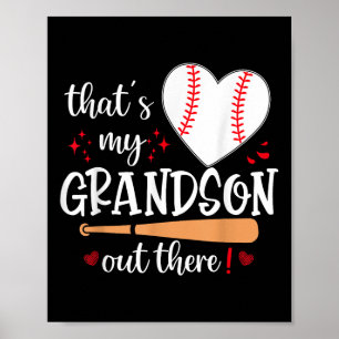 Poster C'Est Mon Petit-Fils Là-Bas De Baseball Grand-Mère
