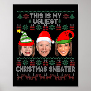 Poster C'Est Mon Plus Mauvais Noël Anti-Biden Fun Noël