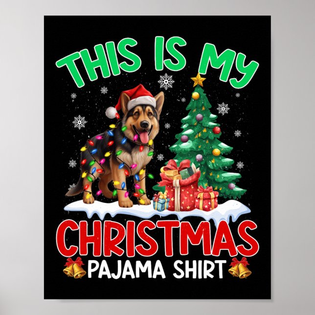Poster C'Est Mon Pyjama De Noël Chien De Berger Allemand  (Devant)