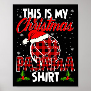 Poster C'Est Mon Pyjama De Noël Cute Père Noël Plaid Voll
