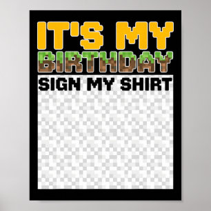 Poster C'est mon signe d'anniversaire Ma chemise Pixel Ga