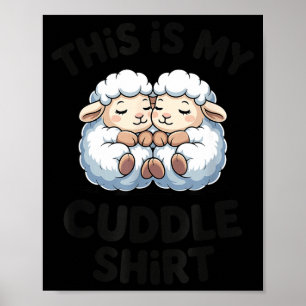 Poster C'est mon t-shirt câlin couple de moutons mignons