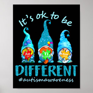 Poster C'est Ok Pour Être Différent Gnomes de Sensibilisa