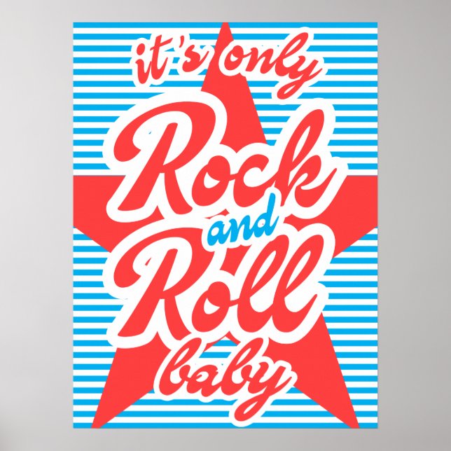 Poster C'est Only Rock And Roll Baby, avec une étoile rou (Devant)