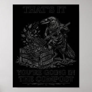 Poster C'est pour le compost corbeau jardinage