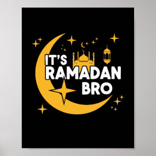 Poster C'est Ramadan Frère Bon jeûne Croissant Islamique 