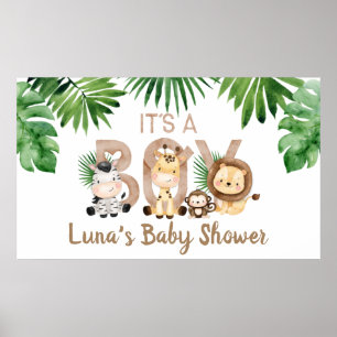 Poster C'est un Baby shower de Safari Garçon