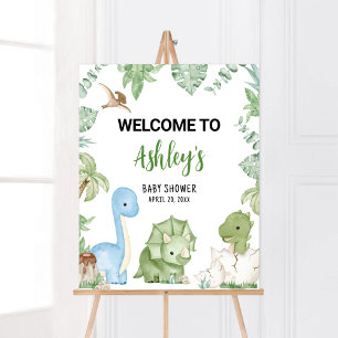 Poster C'est un garçon Baby shower Dinosaur Bienvenue
