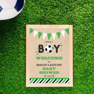 Poster C'est un garçon ! Baby shower Thématique Football 
