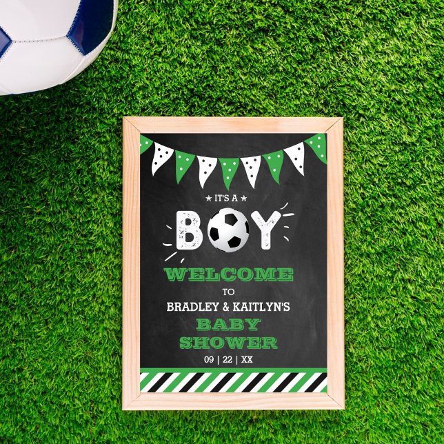 Poster C'est un garçon ! Baby shower Thématique Football  (Créateur téléchargé)