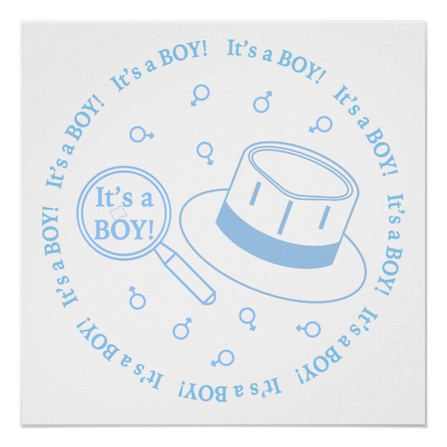 Poster C'est un garçon ! faire-part (Devant)