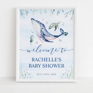 Poster C'est un garçon sous la mer Baby shower Bienvenue